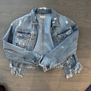 Tractr Blue Distressed Jean Jacket